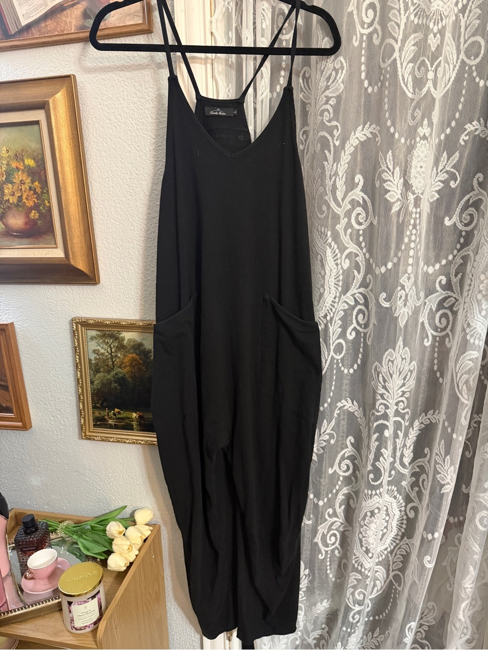 Black Pocket Jumpsuit Dress